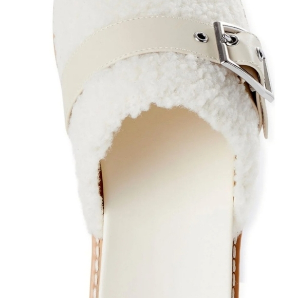 Time And TruWomen's White Shearling Slip-On Mules - Picture 11 of 12